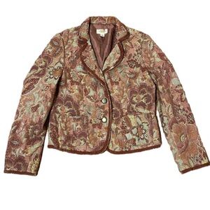 Talbots Jacquard Rose Floral Blazer size 6